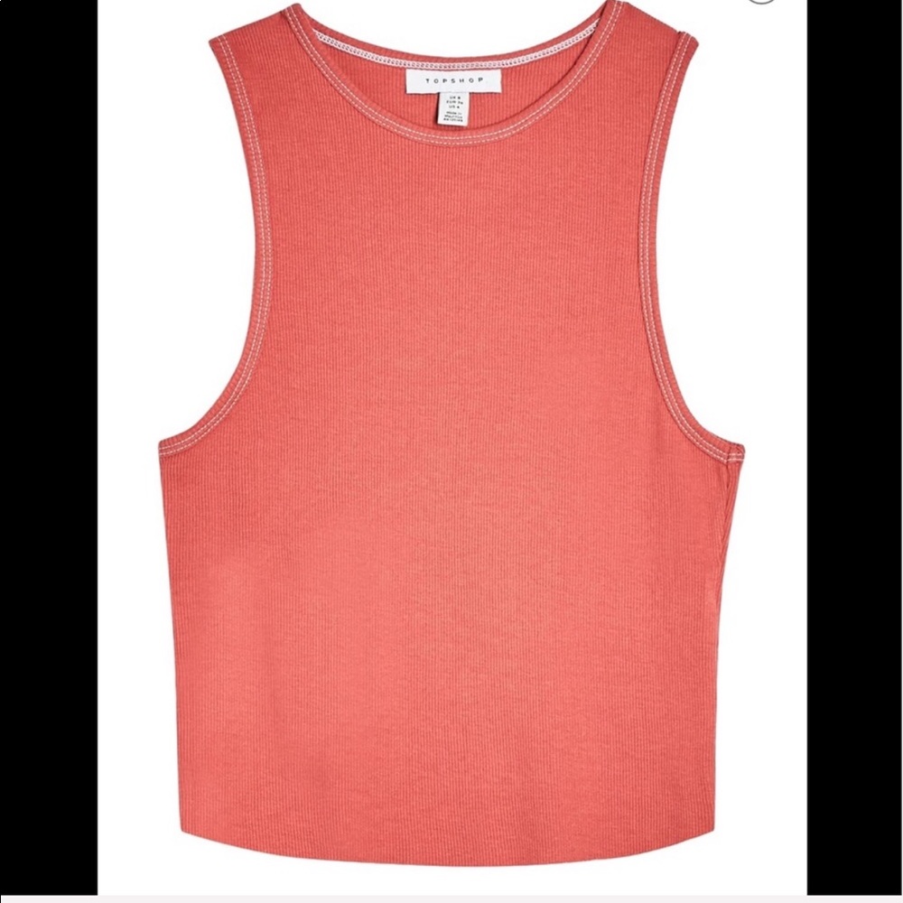 TOPSHOP | Pink Ribbed Halter Crop Top NWT - Picture 3 of 7